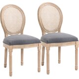 HOMCOM Jedilni stol, poliester, gumijev les 49D x 56Š x 96V cm, siva, (5000242692) | Shoptok.si
