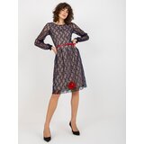 Fashion Hunters Women's lace dress with belt - blue | shoptok.hr