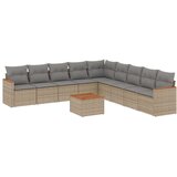 10-dijelni set vrtnih sofa s jastucima bež od poliratana | shoptok.hr