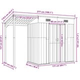  Vrtna kućica s produženim krovom zelena 277x107x181 cm čelik | shoptok.hr