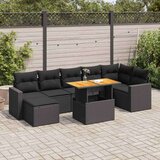 vidaXL 8-dijelni set vrtnih sofa od poliratana s jastucima crni | shoptok.hr