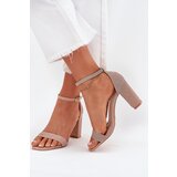 Boto Shiny Women's Heeled Sandals Rose Gold Kavina | ePonuda.com