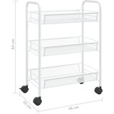  Kuhinjska kolica s 3 razine bijela 46 x 26 x 64 cm željezna | shoptok.hr