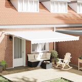 vidaXL Avtomatska Retraktibilna Tenda z LED Belo 400x300 cm, Tenda za Zamenjavo Tkanine za 4x3 m Okvir Belo Cene