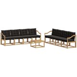 vidaXL Zunanja garnitura za sedenje z blazino 9 pcs Bela in črna, (5000271279) | Shoptok.si