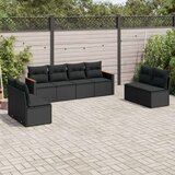  8-dijelni set vrtnih sofa od poliratana s jastucima crni | shoptok.hr