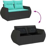 6-dijelni set vrtnih sofa s jastucima crni od poliratana bagrem | shoptok.hr