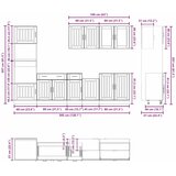  Set kuhinjskih elementa od 7 dijelova "Kalmar" izrađeno drvo | shoptok.hr