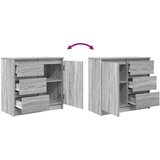  Komoda s ladicom siva sonoma 71x35x65 cm konstruirano drvo | shoptok.hr