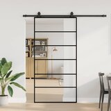 vidaXL drsna vrata z opremo črna 102x205 cm esg steklo | Shoptok.si