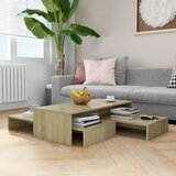 The Living Store Komplet klubskih mizic sonoma hrast 100x100x26,5 cm, iverna pl. - Garnitura Klubskih Mizic, (21421395) Cene