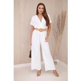 Kesi Jumpsuit with decorative belt at the waist white | shoptok.hr