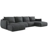 Makamii Tamno siva sklopiva kutna garnitura od šenila (u obliku slova "U") Leila – | shoptok.hr