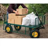 Lean Toys Zložljiv vrtni transportni voziček iz jekla nosilnost 200 kg zelena | Shoptok.si