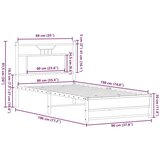 vidaXL Posteljni okvir brez vzmetnice hrast 90x190 cm inženirski les | Shoptok.si