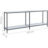 vidaXL Konzolna mizica bela 200x35x75,5 cm kaljeno steklo | Shoptok.si