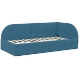 vidaXL Kotna postelja z vzglavjem Modra 100 cm x 200 cm blago | Shoptok.si