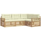 vidaXL Zunanja garnitura za sedenje 5 pcs Bela in krem Poliester, (5000279519) | Shoptok.si