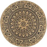 vidaXL Preproga iz jute s temno modrim potiskom ročno izdelana 150 cm Cene