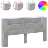 Maison Chic posteljno vzglavje - vzglavna omarica - nočna omarica led beton. siva 200x16,5x103,5 cm, (21705582) Cene