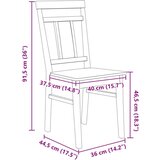  Stolac za blagovanje 2 pcs Bijelo Čvrsto drvo | shoptok.hr
