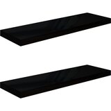 Maison Chic 2 kosi Stenske Police - Viseče police visok sijaj črne 80x23,5x3,8 cm MDF, (21793814) | Shoptok.si