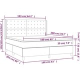  Krevet box spring s madracem LED svjetlosivi 160x200 cm tkanina | shoptok.hr
