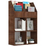  Stalak za dječje časopise smeđa boja hrasta 71x30x114 cm drveni | shoptok.hr