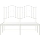 vidaXL Kovinski posteljni okvir z vzglavjem bel 120x200 cm | Shoptok.si