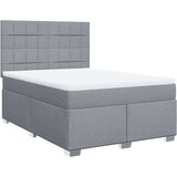 vidaXL Box spring posteljni z vzmetnico svetlo siv 140x190 cm blago | Shoptok.si
