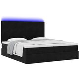  Otomanski okvir kreveta s madracima crni 200x200cm baršunasti | shoptok.hr