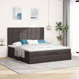  Otomanski posteljni okvir z vzmetnico rjav 160x200 cm blago, (22053531) | Shoptok.si