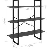 vidaXL ormarić za knjige sivi 100 x 30 x 105 cm od iverice | shoptok.hr
