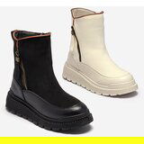 Resti Cream women's flat-heeled boots Mefina- Footwear | ePonuda.com