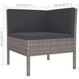  Vrtna sedežna garnitura 11-delna z blazinami poli ratan siva, (20675194) | Shoptok.si
