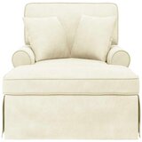  Naslonjač z krilom krema 91 x 157 x 91 cm Rebrasta tkanina, (5000133207) | Shoptok.si