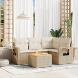  5-dijelni vrtni set sofa s jastucima bež od poliratana | shoptok.hr