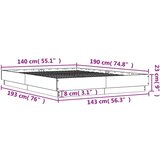  Okvir za krevet boja hrasta 140x190 cm od konstruiranog drva | shoptok.hr