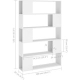 vidaXL ormarić za knjige / sobna pregrada bijeli 100x24x155 cm iverica | shoptok.hr
