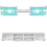 vidaXL Petodijelni set zidnih TV regala s LED svjetlima bijeli visokog sjaja | shoptok.hr