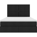  LED krevet za pohranu s madracem Crna 140 x 200 cm Tkanina | shoptok.hr