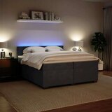  Krevet s oprugama i madracem tamnosivi 200x200 cm baršunasti | shoptok.hr