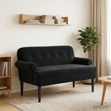  Ljubavni kauč s gumbima Crna 120 x 66 x 78 cm Baršun | Eponuda.com