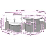  Sjedeća garnitura za vrt s jastukom 7 pcs Smeđa Poli ratan | shoptok.hr