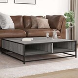 vidaXL Klubska mizica siva sonoma 100x100x30 cm inž. les in kovina | Shoptok.si