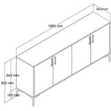 Hanah home ares 1660 walnutanthracite console | ePonuda.com