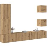 vidaXL TV omara 5-delna stenski artisan hrast inženirski les | Shoptok.si