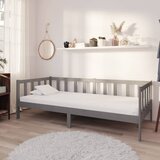 Dnevni ležaj s madracem 90 x 200 cm sivi od masivne borovine | shoptok.hr