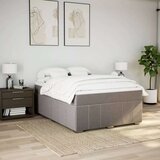  Krevet s oprugama i madracem smeđesivi 140 x 190 cm od tkanine | shoptok.hr