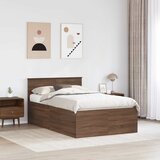  Krevetna konstrukcija s uzglavljem Smeđi hrast 135 x 190 cm | shoptok.hr